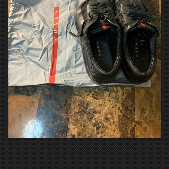 PRADA AMERICAS CUP black SHOES MENS SZ 9 DESIGNER main image 5